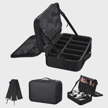Grote Make-up Koffer met Verstelbare Vakverdeling & Schouder, Sieraden, Tassen en Uiterlijk, Verzenden, Nieuw