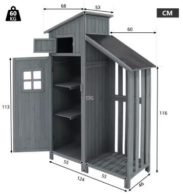 Houten Tuinkast met Planken voor buiten - Gereedschapskast, Verzenden, Nieuw