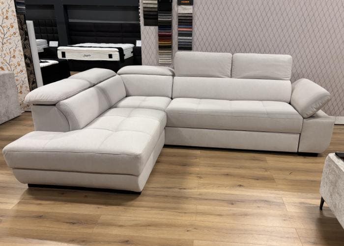 Lisbon Hoekbank Beige 280x220 cm– Verstelbaar – Houten Poten, Huis en Inrichting, Banken | Bankstellen, 250 tot 300 cm, 150 cm of meer