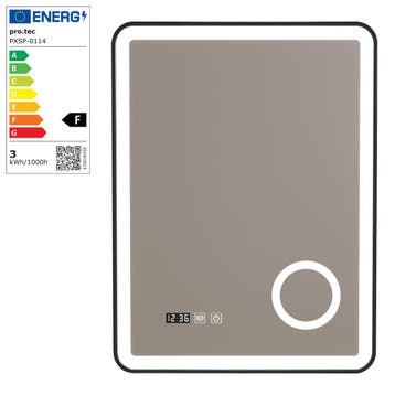 [pro.tec] Spiegel Pescara met LED verlichting 80x60x4 cm zwa, Huis en Inrichting, Woonaccessoires | Spiegels, Verzenden, Nieuw
