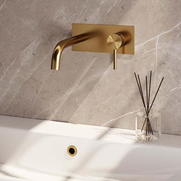 Brauer Gold Carving Inbouw Wastafelmengkraan met Gebogen, Ophalen of Verzenden, Nieuw