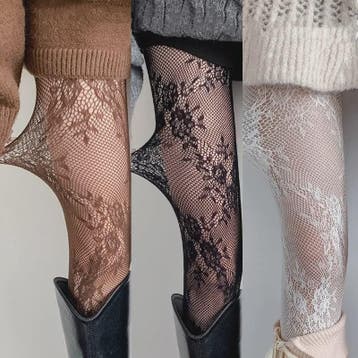 Luxe Kant & Mesh Pantyhose met Bloemendessin - Sexy & Modieu, Kleding | Dames, Verzenden, Nieuw