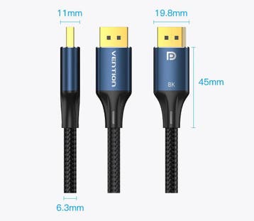 DisplayPort 1.4 Kabel 8K 4K 144Hz HDR DP naar DP, Verzenden, Nieuw
