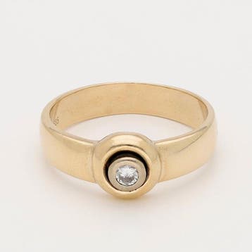 Ring - 14 karaat Geel goud Diamant (Natuurlijk), Sieraden, Tassen en Uiterlijk, Nieuw