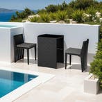 Aluminium wicker bistroset Hamburg - zwart, Verzenden, Nieuw