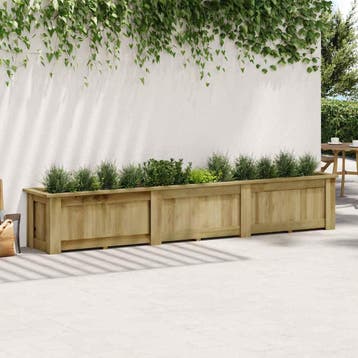 vidaXL Plantenbak verhoogd 291x50x50 cm geïmpregneerd, Verzenden, Minder dan 60 cm, Nieuw, Hout