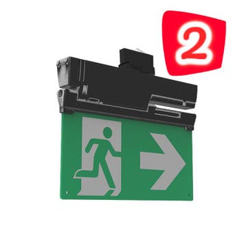 LED Railverlichting Vluchtweg-verlichting 3 uur zwart X 2