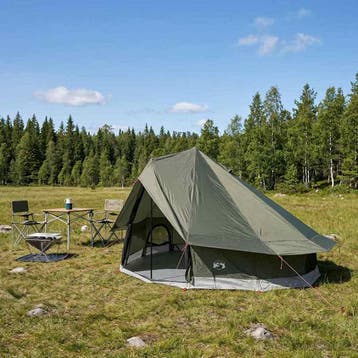vidaXL Tipi Tent 18-persoons Legergroen Polyester en staal, Caravans en Kamperen, Verzenden, Nieuw, Tot en met 2