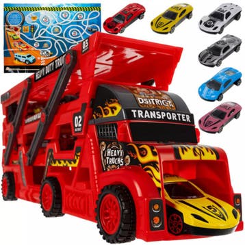Ruhhy TIR vrachtwagen met 6 metalen auto’s - transporter.., Ophalen of Verzenden, Nieuw
