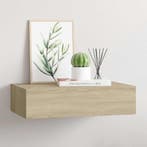 vidaXL Wandschap met lade 40x23,5x10 cm MDF eikenkleurig, Verzenden, Nieuw