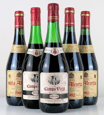 1969 Bodegas Campo Viejo x2 & 1982 Viña Alcorta x3 - Rioja, Nieuw