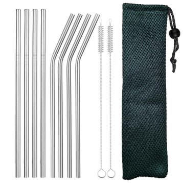 Fako Bijoux - RVS Rietjes Set -  8 Herbruikbare Rietjes - 4, Verzenden, Nieuw