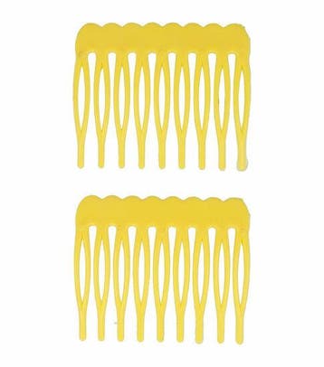 Opsteekkammen 4cm - Grove Tanden - Geel - 2 Stuks, Nieuw