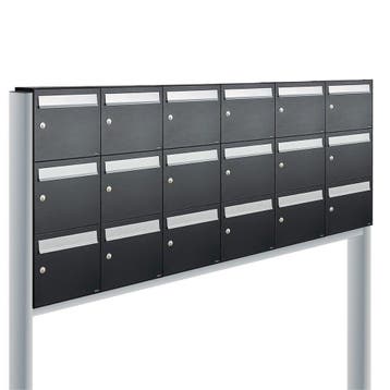 Brievenbusunit Flow set vrijstaand 6-breed, 3-hoog - zwart, Verzenden, Nieuw