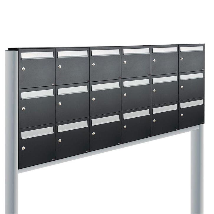 Brievenbusunit Flow set vrijstaand 6-breed, 3-hoog - zwart, Tuin en Terras, Brievenbussen, Nieuw, Verzenden