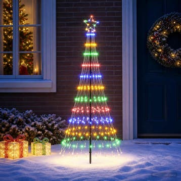 vidaXL LED Kerstboom 180 cm 230 LEDs Meerkleurig IJzer, Verzenden, Nieuw