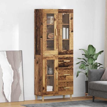 vidaXL buffetkast Oud Hout 69,5 x 34 x 180 cm Bewerkt hout, Minder dan 50 cm, Verzenden, Nieuw, Minder dan 100 cm
