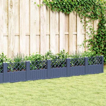 vidaXL Plantenbak met pinnen 363,5x43,5x43,5 cm polypropeen, Verzenden, Nieuw, Kunststof