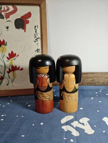 Marionet (2) - Hout, Japanse creatieve kokeshi-pop -