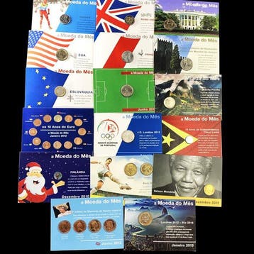Wereld. Collection of 17 Commemorative Coin Cards - A Moeda