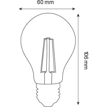 LED Lamp - Filament - E27 Fitting - 6W - Warm Wit 2700K, Ophalen of Verzenden, Nieuw, E27 (groot), Led-lamp