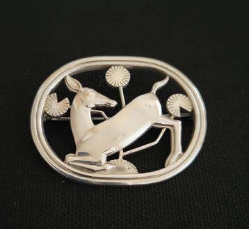 Georg Jensen - Broche Zilver - No256 Hertenmotief