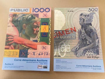 2 Veilingcatalogussen - Papier- en Muntgeld + Waardepapieren, Ophalen of Verzenden, Boek of Naslagwerk