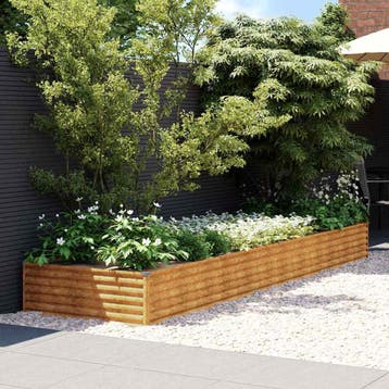 vidaXL Plantenbak verhoogd 387x100x36 cm cortenstaal, 100 cm of meer, Verzenden, Nieuw, Metaal