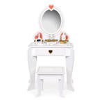 Ecotoys Grote Houten Kinderkaptafel - Met Spiegel en Kruk -, Ophalen of Verzenden, Nieuw
