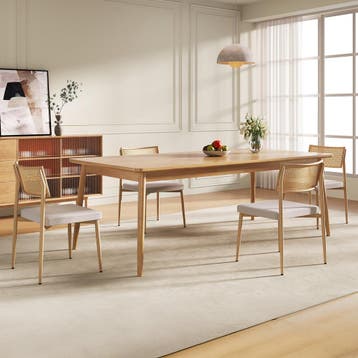 Eetkamerstoel set van 2 Jördfjok 79x49x57 cm beige [en.casa], Huis en Inrichting, Verzenden, Nieuw