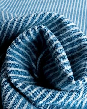 Stretch Katoen Denim Streep Blauw, Nieuw, Blauw