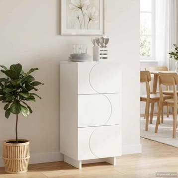 vidaXL Dressoir Wit 33.5 x 34.5 x 75 cm Bewerkt hout, Minder dan 50 cm, Verzenden, Nieuw, 25 tot 50 cm