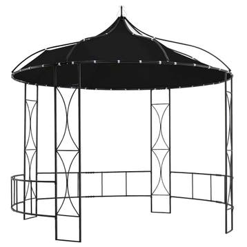 vidaXL Prieel rond 300x290 cm antraciet, Verzenden, Nieuw