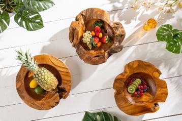 Massieve schaal NATURE ROOT 40cm natuurlijk teakwortelhout -, Huis en Inrichting, Woonaccessoires | Vazen, Ophalen of Verzenden