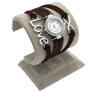 Fako - Armband Horloge - Multi Infinity Love - Bruin, Verzenden, Nieuw