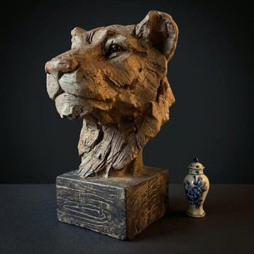 Beeld, Leeuwin (Zonder Minimumprijs) - 33.5 cm - Polystone