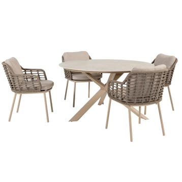 Prado Puglia dining tuinset 130xH75 cm 5 delig keramiek, Tuin en Terras, Tuinsets en Loungesets, Ophalen of Verzenden, Nieuw