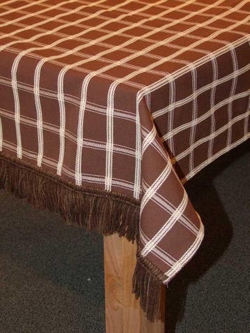 Tafellaken Party - 135 x 220 cm bruin creme geruit - NIEUW, Ophalen of Verzenden, Nieuw, Rechthoek