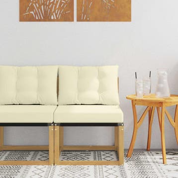 vidaXL Buiten Midden Sofa Massief acaciahout en Textilene, Verzenden, Nieuw