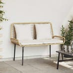 vidaXL Tuinbank Bruin en Crème poly rattan, Verzenden, Nieuw, Rotan