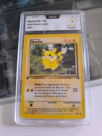 Pokémon - 1 Graded card - Pikachu 60/64 First edition - PCA, Hobby en Vrije tijd, Verzamelkaartspellen | Pokémon, Nieuw