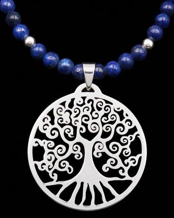 Lapis lazuli - Halsketting Levensboom – Zegel van de