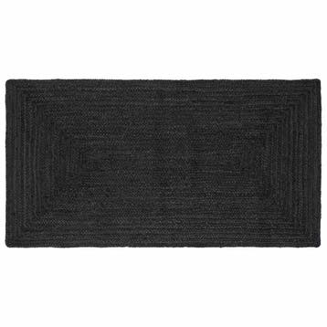 vidaXL Gebied Tapijt Donkergrijs 100 x 200 cm Jute, Huis en Inrichting, Verzenden, Nieuw