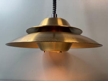 Plafondlamp - Vintage Deense design hanglamp | Gouden
