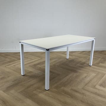 Ahrend 200 vergader-kantinetafel 160x80 cm,  wit, Ophalen of Verzenden, Gebruikt, Bureau