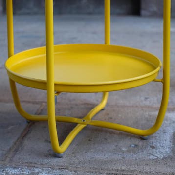 Tuintafel Sandefjord bijzettafel rond metaal 57,5xØ40 cm gee, Verzenden, Nieuw