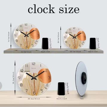 Luxe Geometrische Wandklok Gehard Glas Stille Quartz Klok, Verzenden, Nieuw