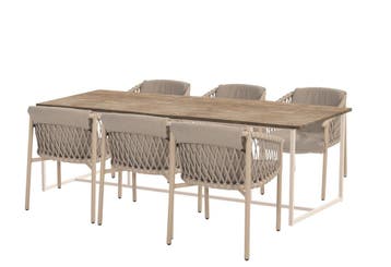 4 Seasons Outdoor Allora tuinset latte met Quatro tafel met, Ophalen of Verzenden, Nieuw