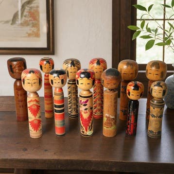 Kokeshi Craftsmen (Tohoku) - Pop Kokeshi Doll Set of 12 -