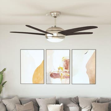vidaXL Plafondventilator met lamp 128 cm bruin, Witgoed en Apparatuur, Ventilatoren, Verzenden, Nieuw